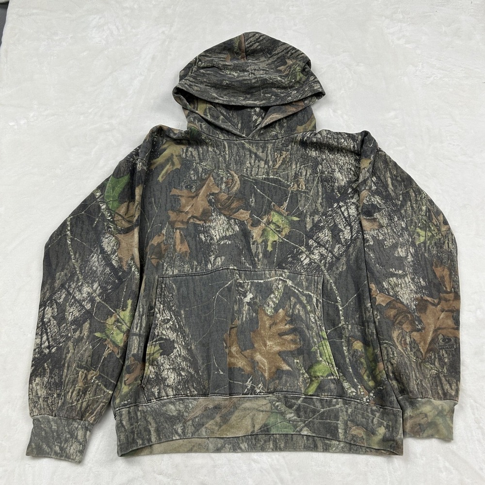 Mossy Oak Hoodie Mens Large Camo Break-Up Pullover Sweatshirt USA Made